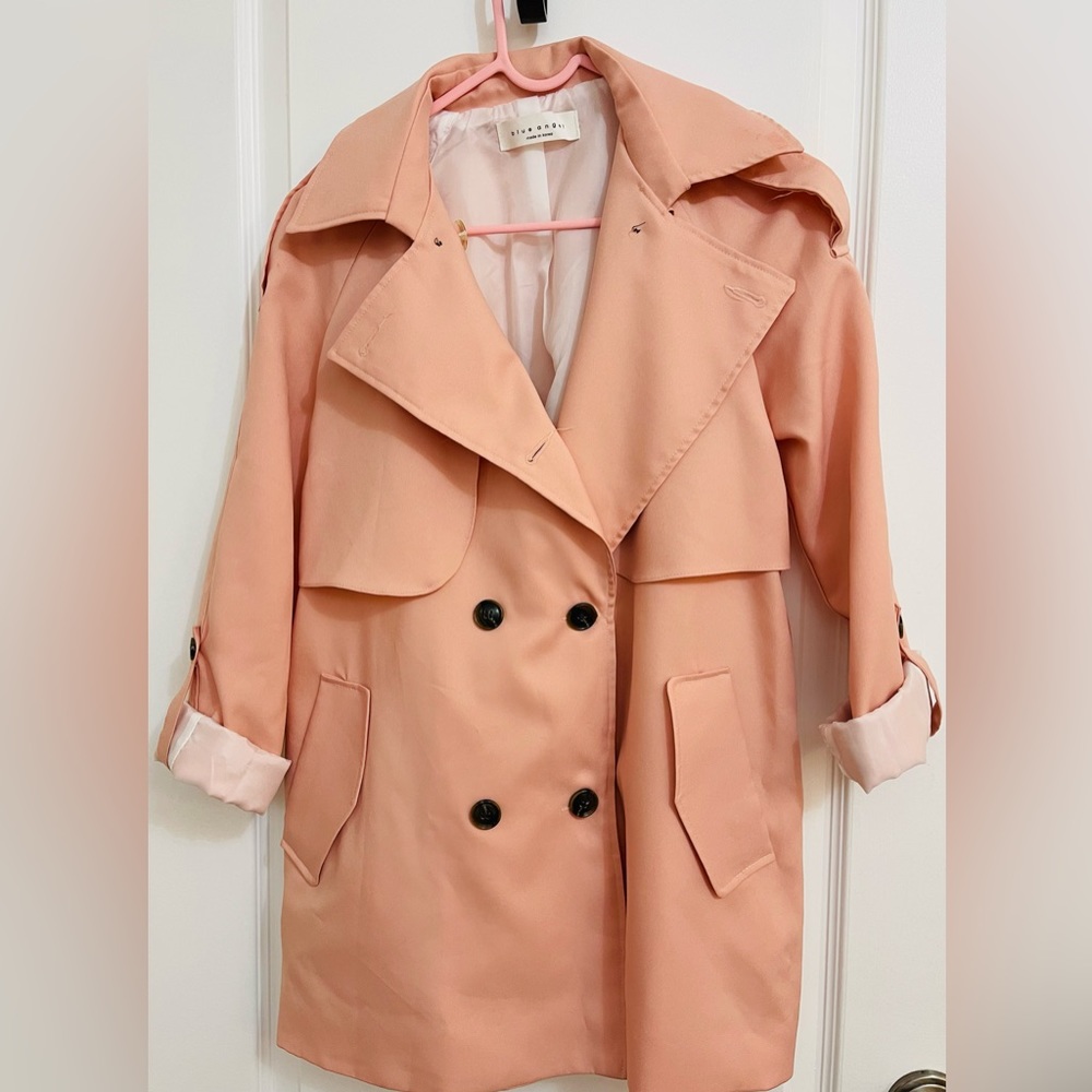 Korea Made -  Pink Trench Coat